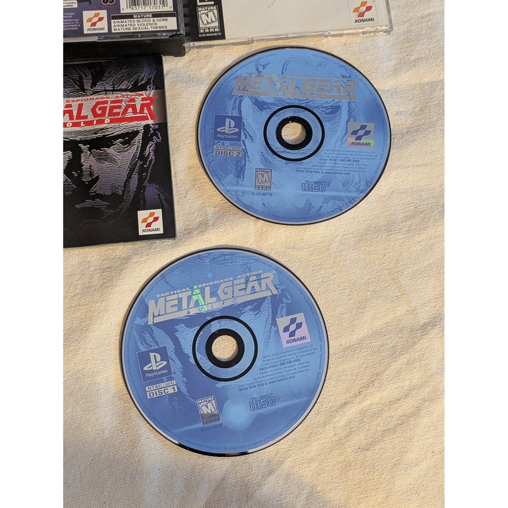 2009 Metal Gear Solid PlayStation 1 PS1 Manual Discs Black Complete CIB Working - Picture 2 of 6